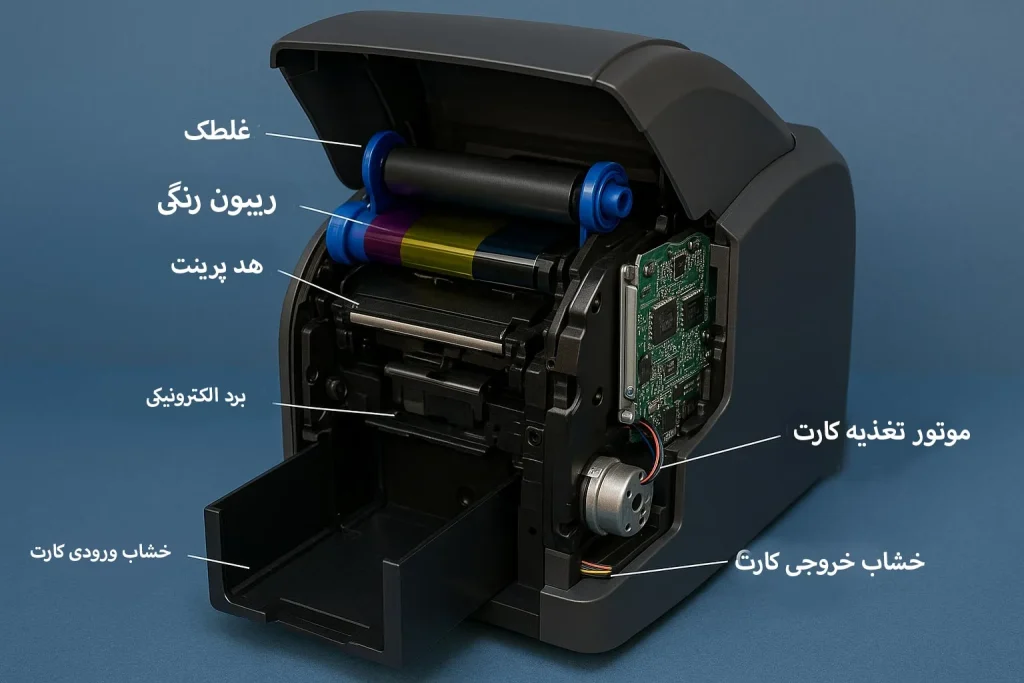 اجزای داخلی پرینتر کارت pvc